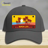 Beach Life Novelty License Plate Hat Cotton / Charcoal