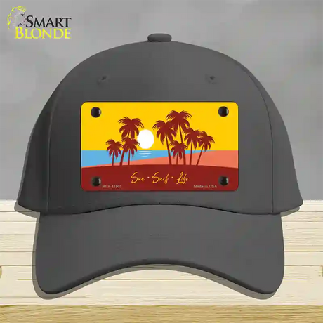 Sun Surf Life Novelty License Plate Hat Cotton / Charcoal