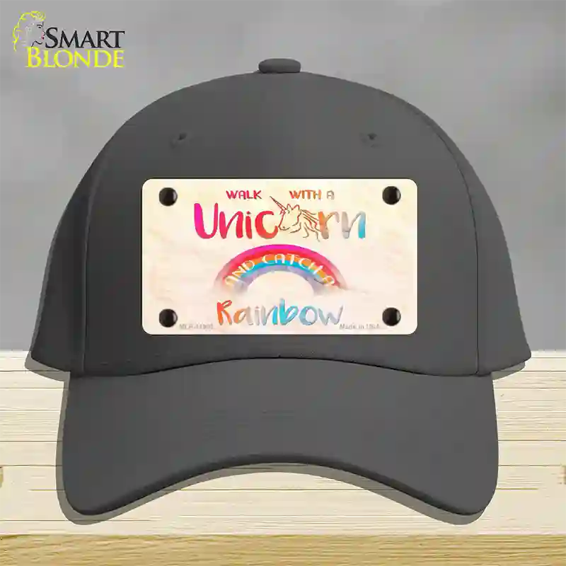 Walk with a Unicorn Novelty License Plate Hat Cotton / Charcoal