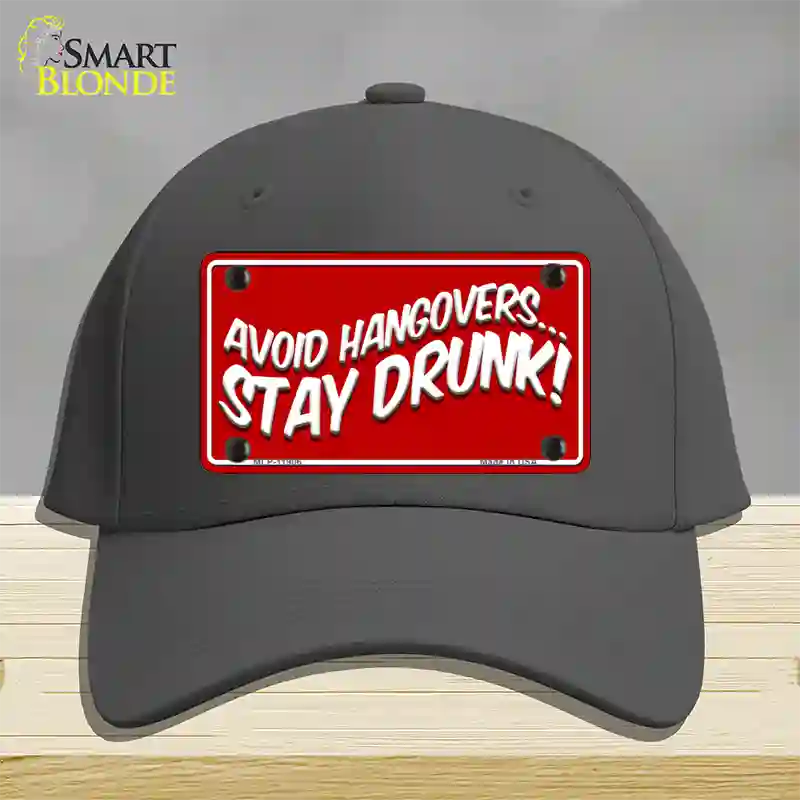 Avoid Hangovers Novelty License Plate Hat Cotton / Charcoal