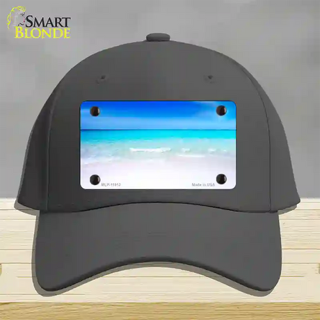 Beach Scene Novelty License Plate Hat Cotton / Charcoal