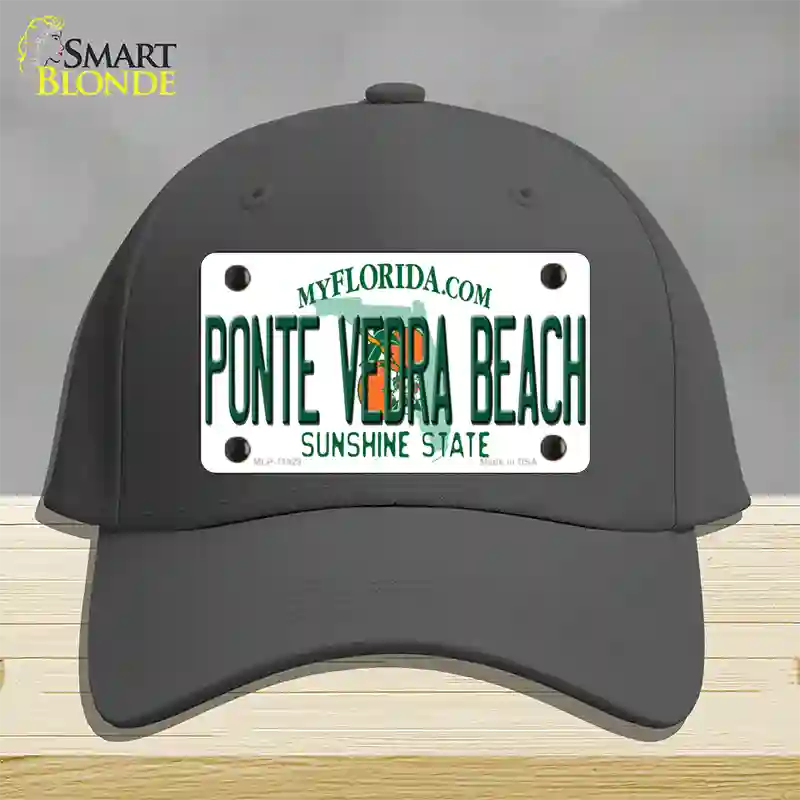 Florida Ponte Vedra Beach Novelty License Plate Hat Cotton / Charcoal