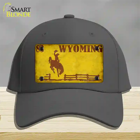 Wyoming Yellow Rusty Novelty License Plate Hat Cotton / Charcoal