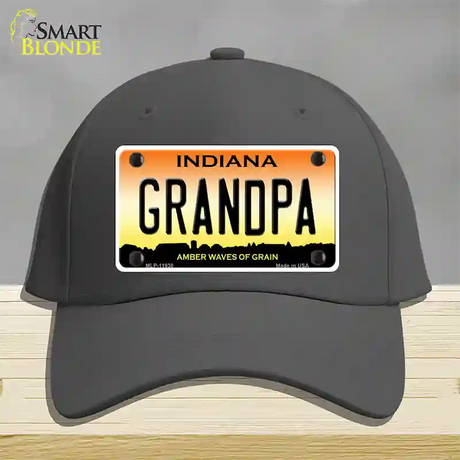 Indiana Grandpa Novelty License Plate Hat Cotton / Charcoal