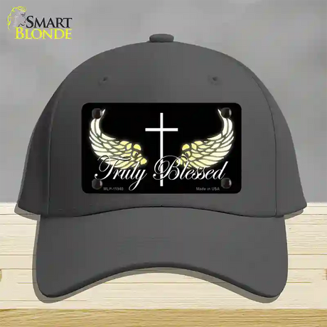 Truly Blessed Novelty License Plate Hat Cotton / Charcoal