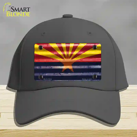 Arizona Corrugated Flag Novelty License Plate Hat Cotton / Charcoal