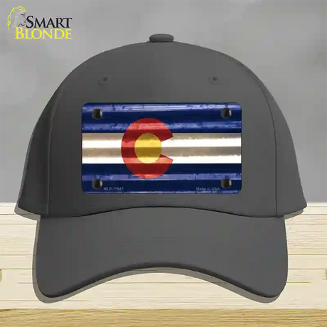 Colorado Corrugated Flag Novelty License Plate Hat Cotton / Charcoal