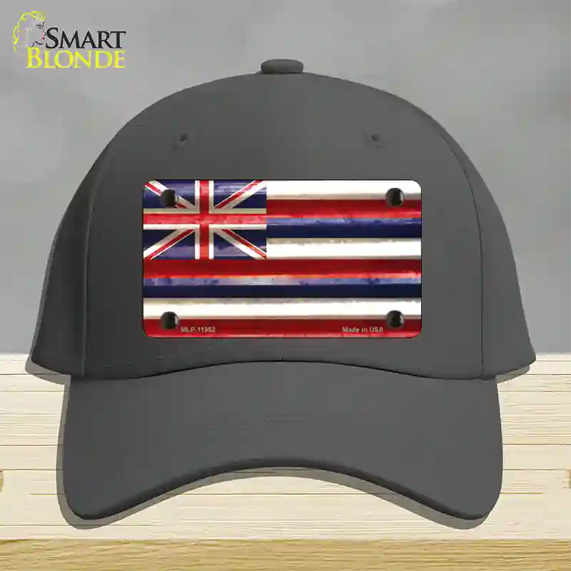 Hawaii Corrugated Flag Novelty License Plate Hat Cotton / Charcoal