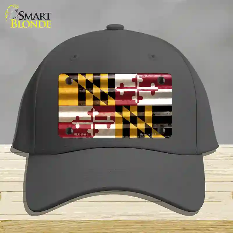 Maryland Corrugated Flag Novelty License Plate Hat Cotton / Charcoal