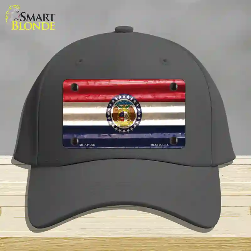 Missouri Corrugated Flag Novelty License Plate Hat Cotton / Charcoal