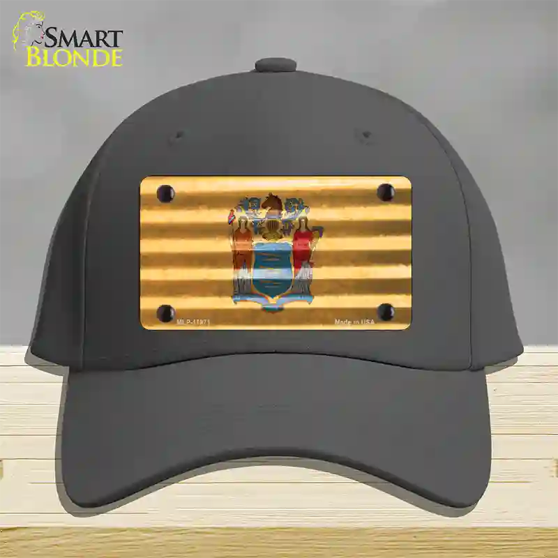 New Jersey Corrugated Flag Novelty License Plate Hat Cotton / Charcoal