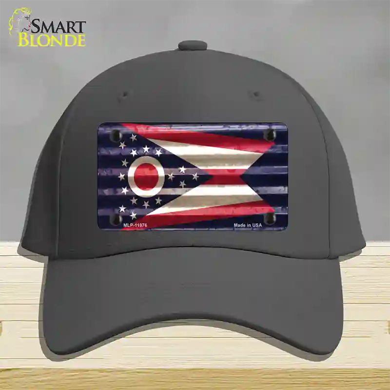 Ohio Corrugated Flag Novelty License Plate Hat Cotton / Charcoal