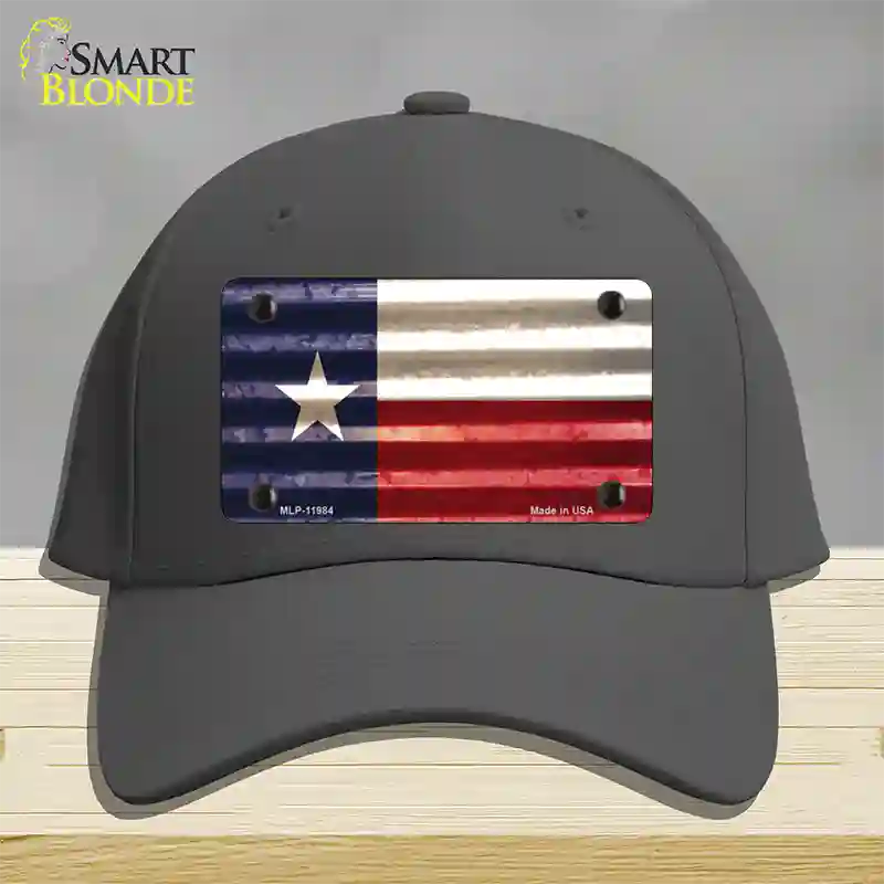 Texas Corrugated Flag Novelty License Plate Hat Cotton / Charcoal