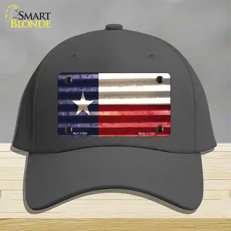 Texas Corrugated Flag Novelty License Plate Hat Cotton / Charcoal