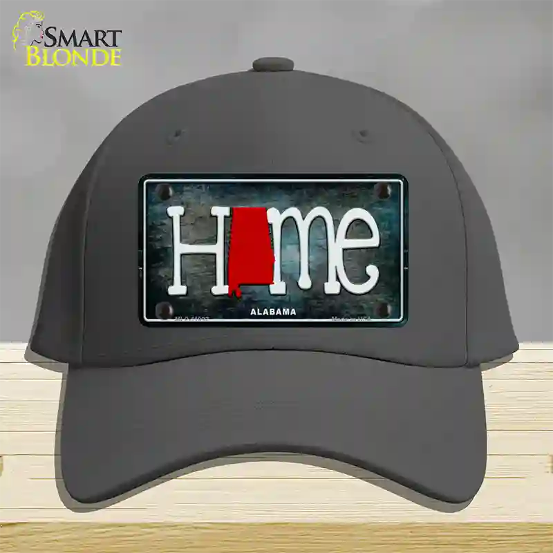 Alabama Home State Outline Novelty License Plate Hat Cotton / Charcoal