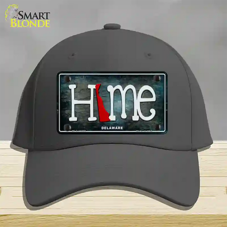 Delaware Home State Outline Novelty License Plate Hat Cotton / Charcoal