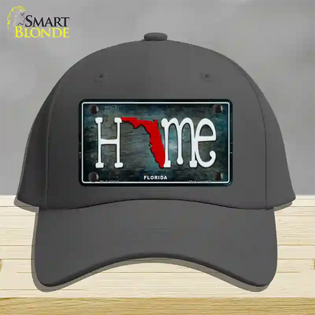 Florida Home State Outline Novelty License Plate Hat Cotton / Charcoal