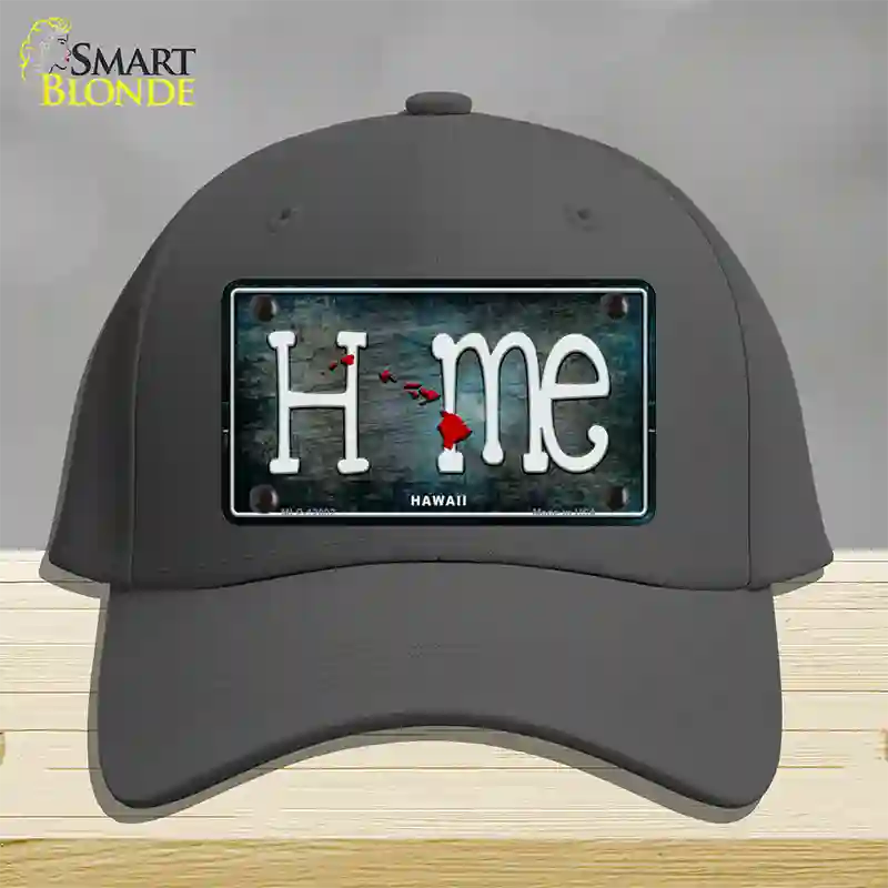 Hawaii Home State Outline Novelty License Plate Hat Cotton / Charcoal