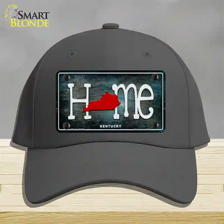 Kentucky Home State Outline Novelty License Plate Hat Cotton / Charcoal