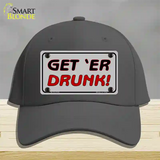 Get ER Drunk Novelty License Plate Hat Cotton / Charcoal