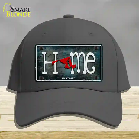 Maryland Home State Outline Novelty License Plate Hat Cotton / Charcoal