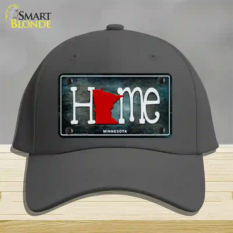 Minnesota Home State Outline Novelty License Plate Hat Cotton / Charcoal