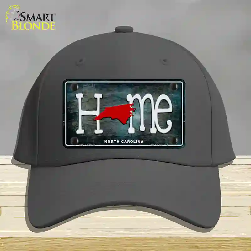 North Carolina Home State Outline Novelty License Plate Hat Cotton / Charcoal