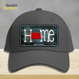 North Dakota Home State Outline Novelty License Plate Hat Cotton / Charcoal