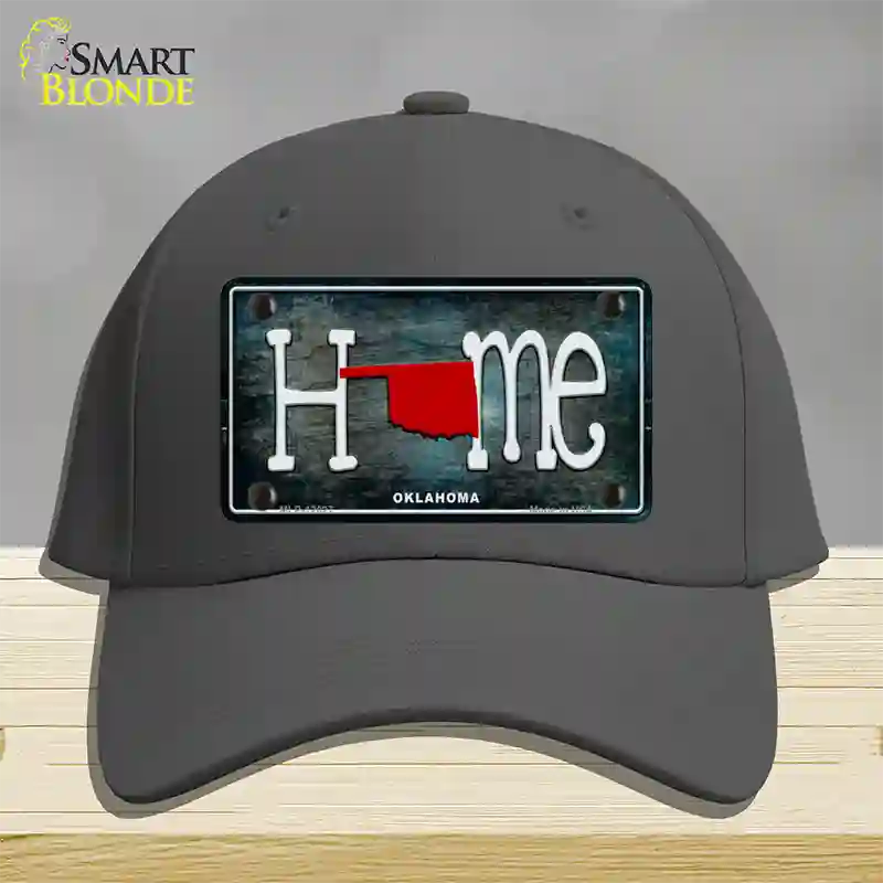 Oklahoma Home State Outline Novelty License Plate Hat Cotton / Charcoal