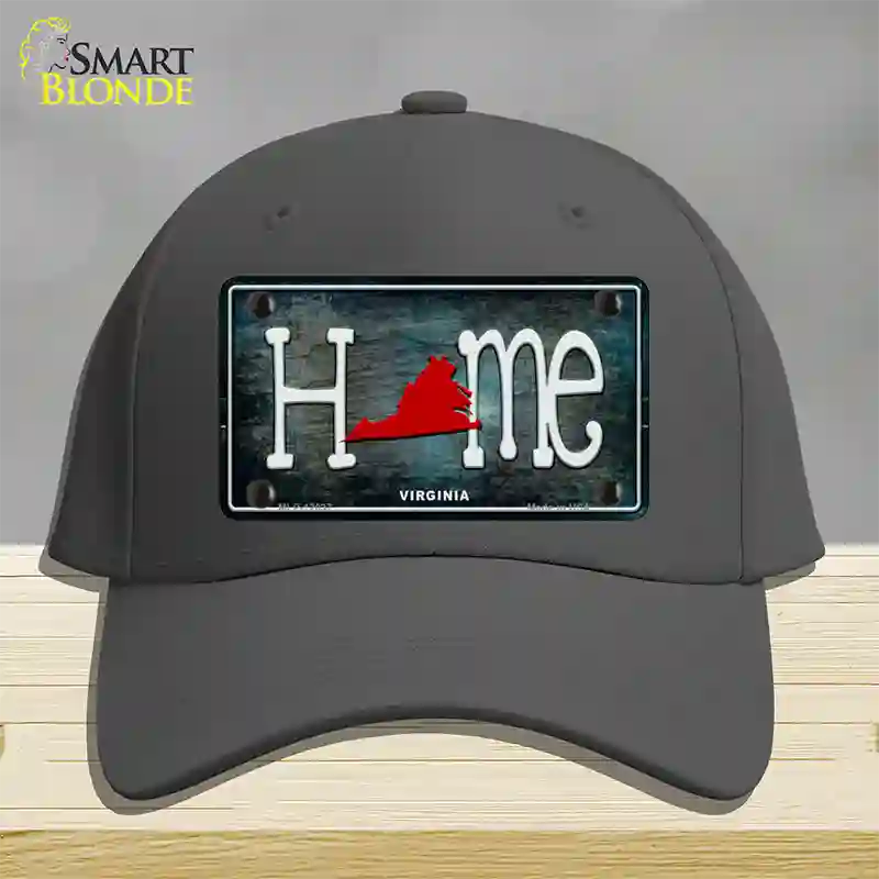 Virginia Home State Outline Novelty License Plate Hat Cotton / Charcoal