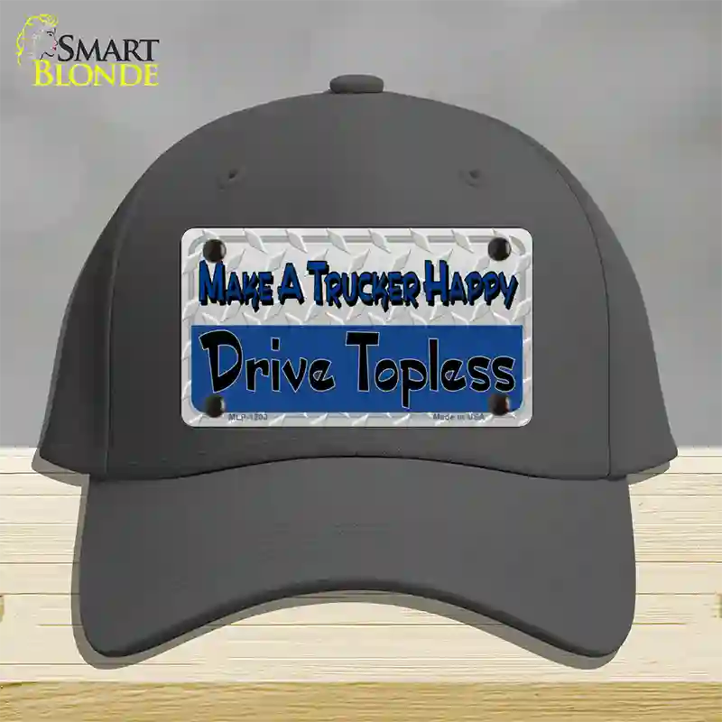 Make A Mesh Happy Novelty License Plate Hat Cotton / Charcoal