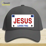 Jesus Loves You Novelty License Plate Hat Cotton / Charcoal