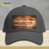 His Heart Her Armor Novelty License Plate Hat Cotton / Charcoal