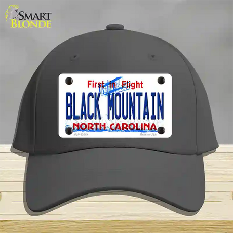 Black Mountain North Carolina Novelty License Plate Hat Cotton / Charcoal