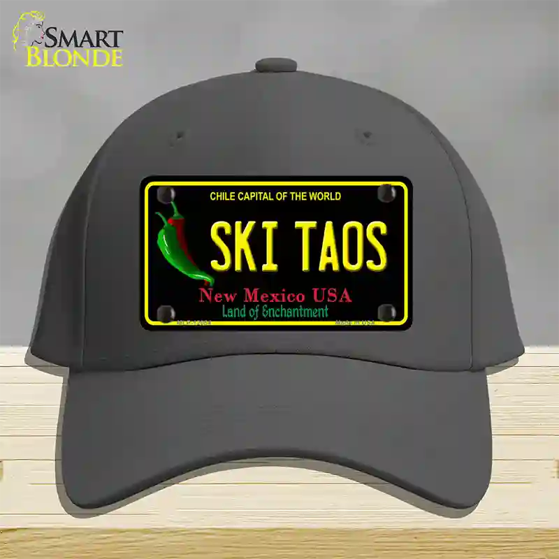 Ski Taos Black New Mexico Novelty License Plate Hat Cotton / Charcoal