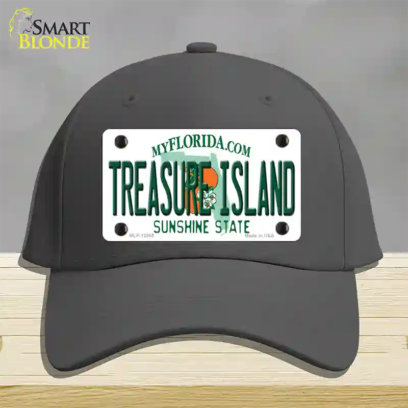 Florida Tresure Island Novelty License Plate Hat Cotton / Charcoal