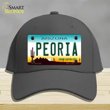 Peoria Arizona Novelty License Plate Hat Cotton / Charcoal