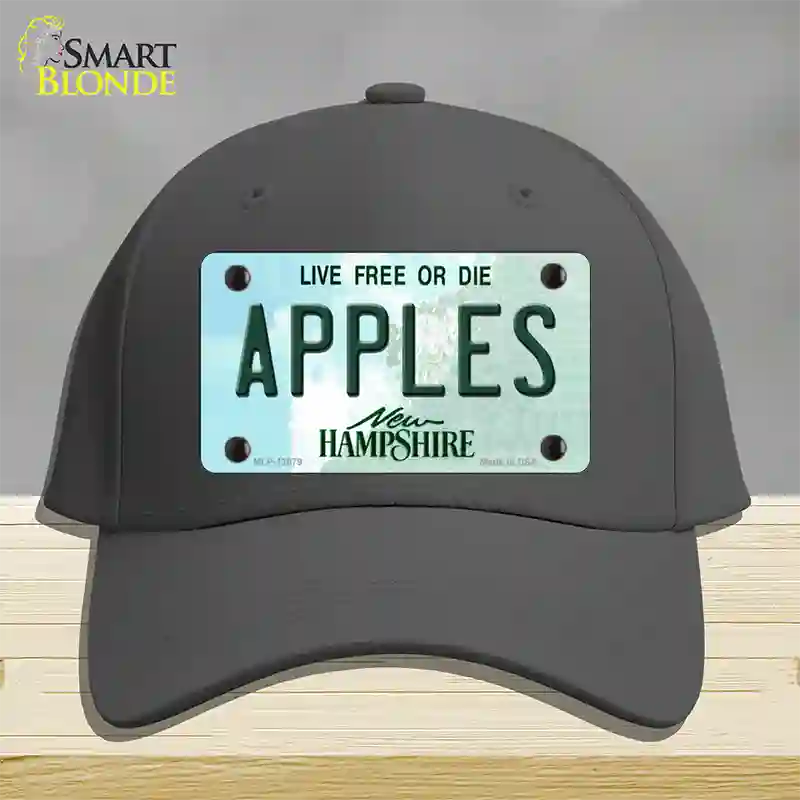 Apples New Hampshire State Novelty License Plate Hat Cotton / Charcoal