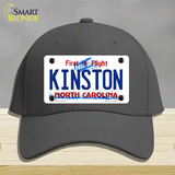 Kinston North Carolina State Novelty License Plate Hat Cotton / Charcoal