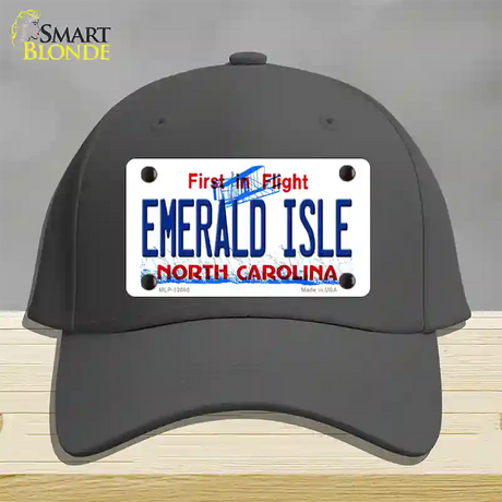 Emerald Island North Carolina State Novelty License Plate Hat Cotton / Charcoal