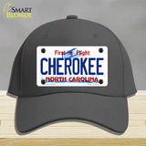 Cherokee North Carolina State Novelty License Plate Hat Cotton / Charcoal