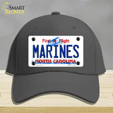 Marines North Carolina State Novelty License Plate Hat Cotton / Charcoal