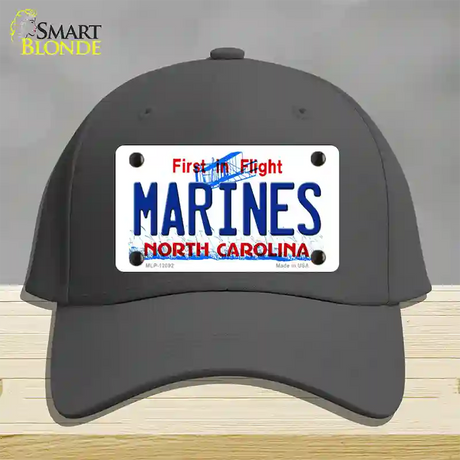 Marines North Carolina State Novelty License Plate Hat Cotton / Charcoal