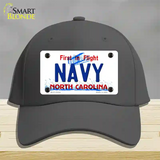 Navy North Carolina State Novelty License Plate Hat Cotton / Charcoal