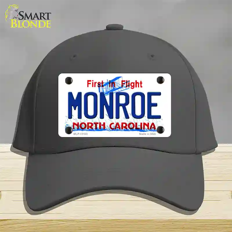 Monroe North Carolina State Novelty License Plate Hat Cotton / Charcoal