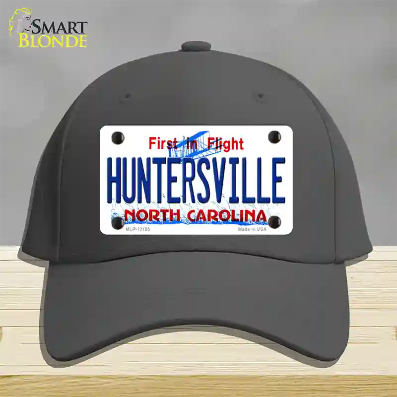 Huntersville North Carolina State Novelty License Plate Hat Cotton / Charcoal