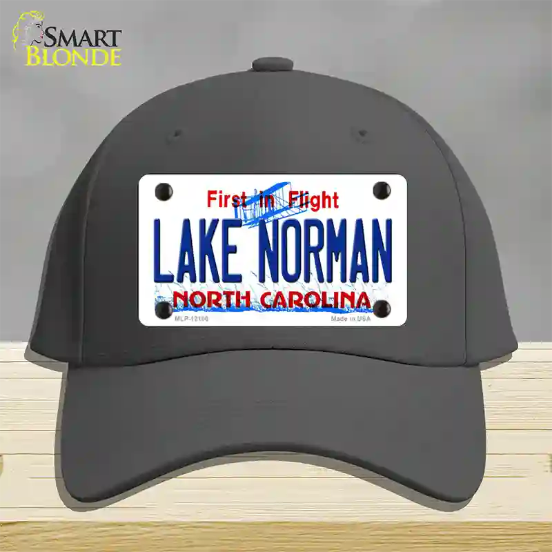 Lake Norman North Carolina State Novelty License Plate Hat Cotton / Charcoal