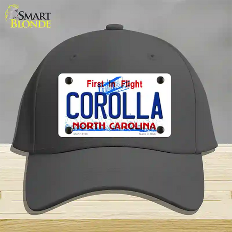 Corolla North Carolina State Novelty License Plate Hat Cotton / Charcoal