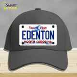 Edenton North Carolina State Novelty License Plate Hat Cotton / Charcoal