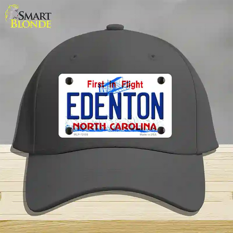 Edenton North Carolina State Novelty License Plate Hat Cotton / Charcoal